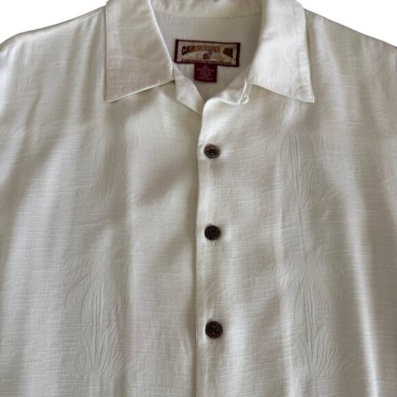 Caribbean Joe's Tropical White SS Button Down Shirt Mens Hawaiian, Size M - Picture 3 of 7